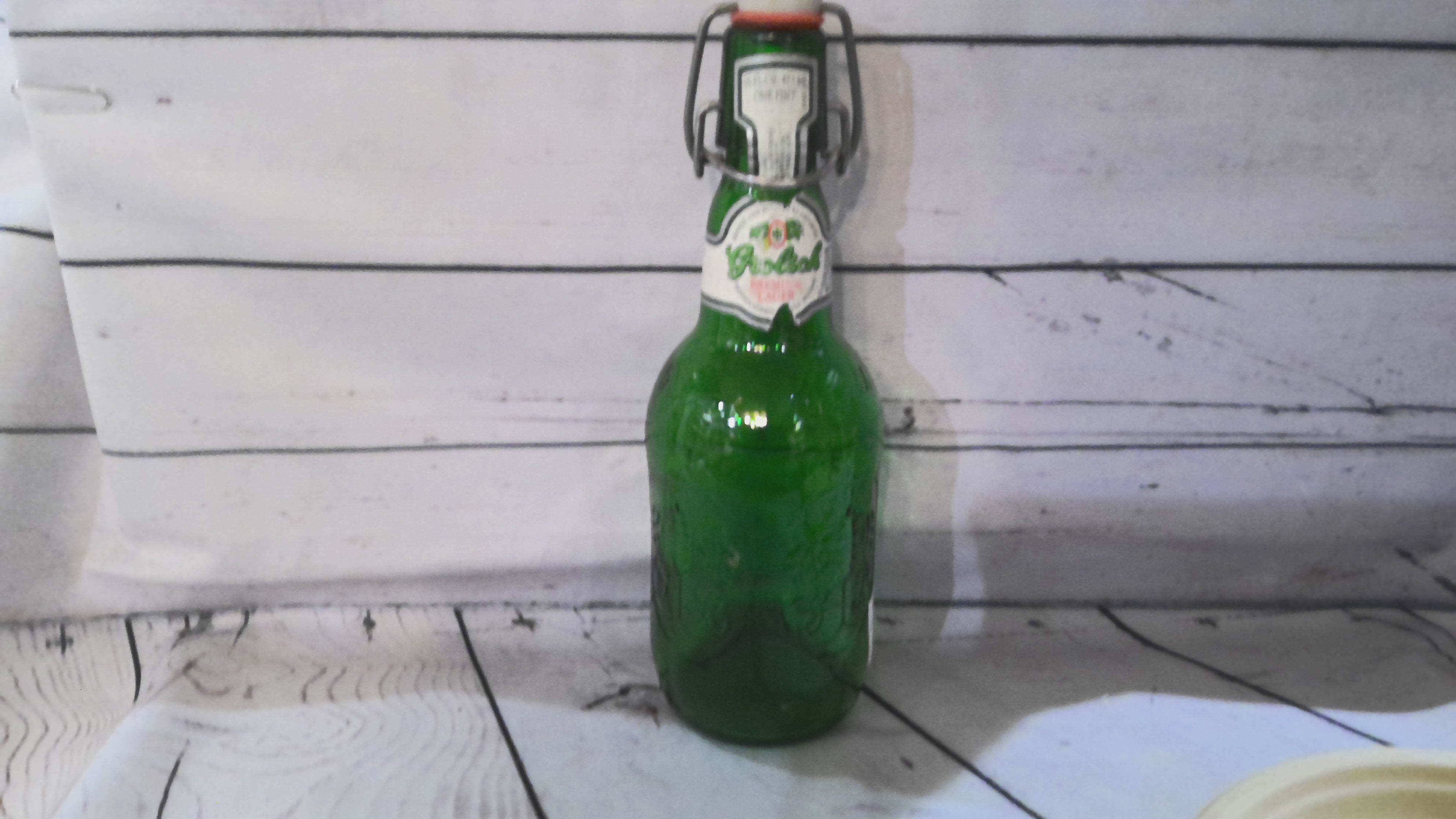 Grolsch premium lager green bottle