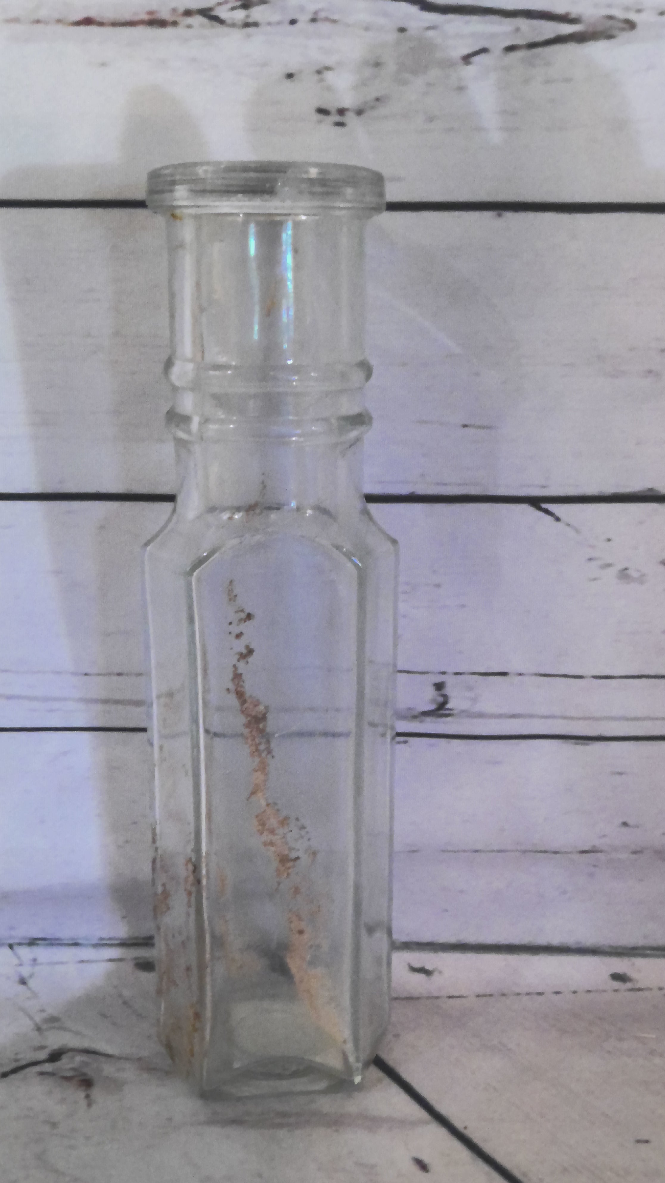 6 sided glass bottle