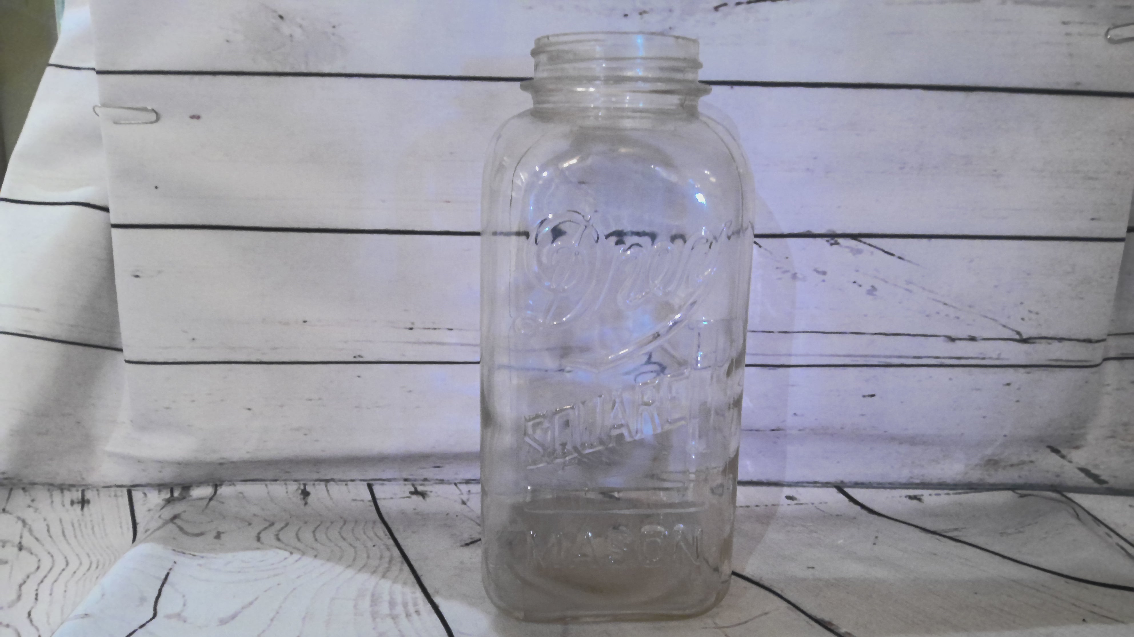 Vintage Square Mason Jar