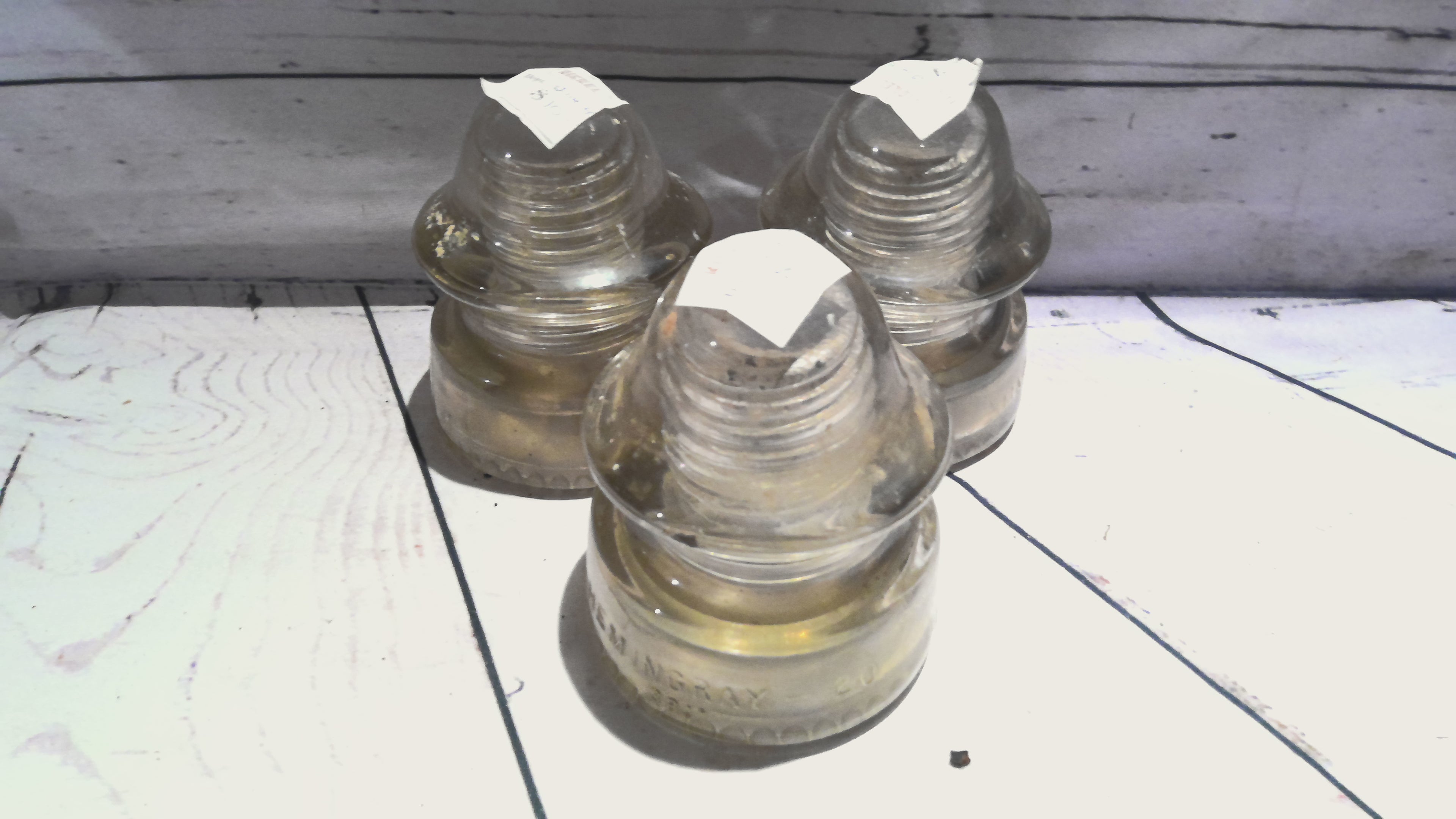 Clear glass insulators