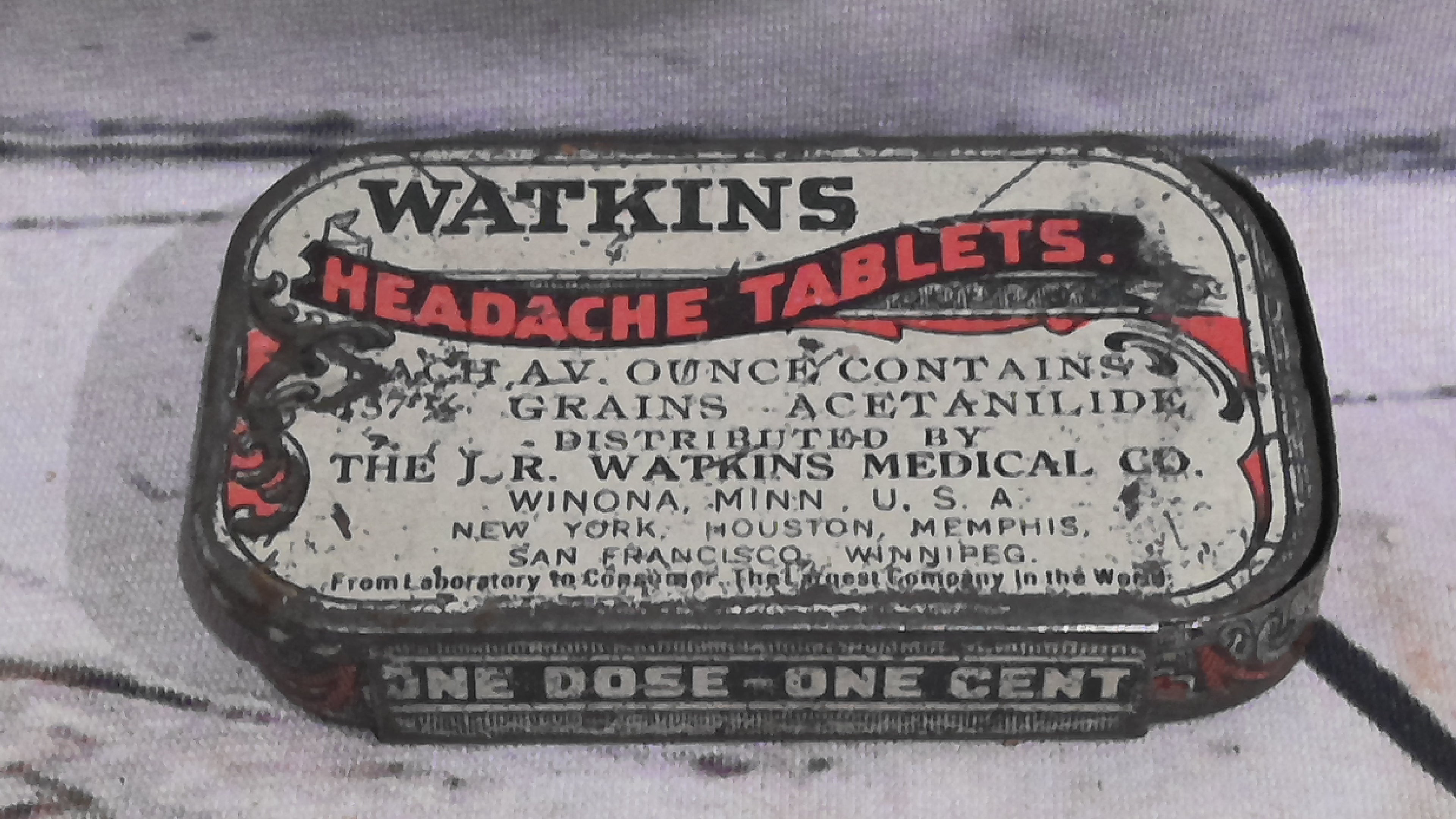 Watkins headache tablets