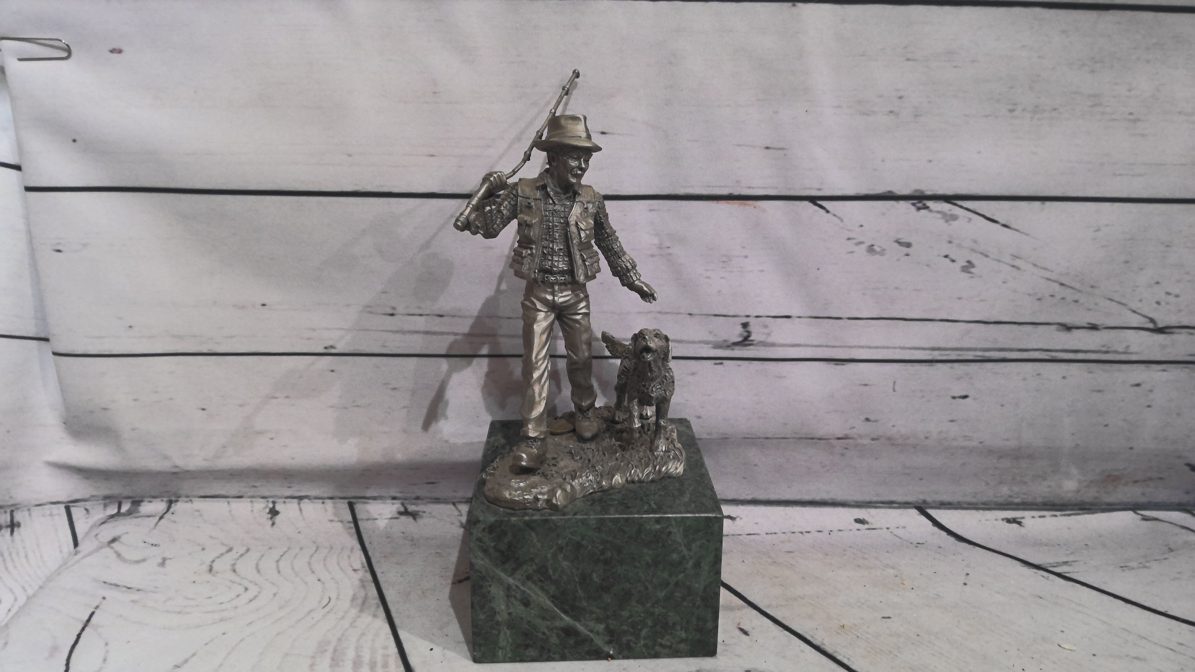 Fisherman Statue with granite base