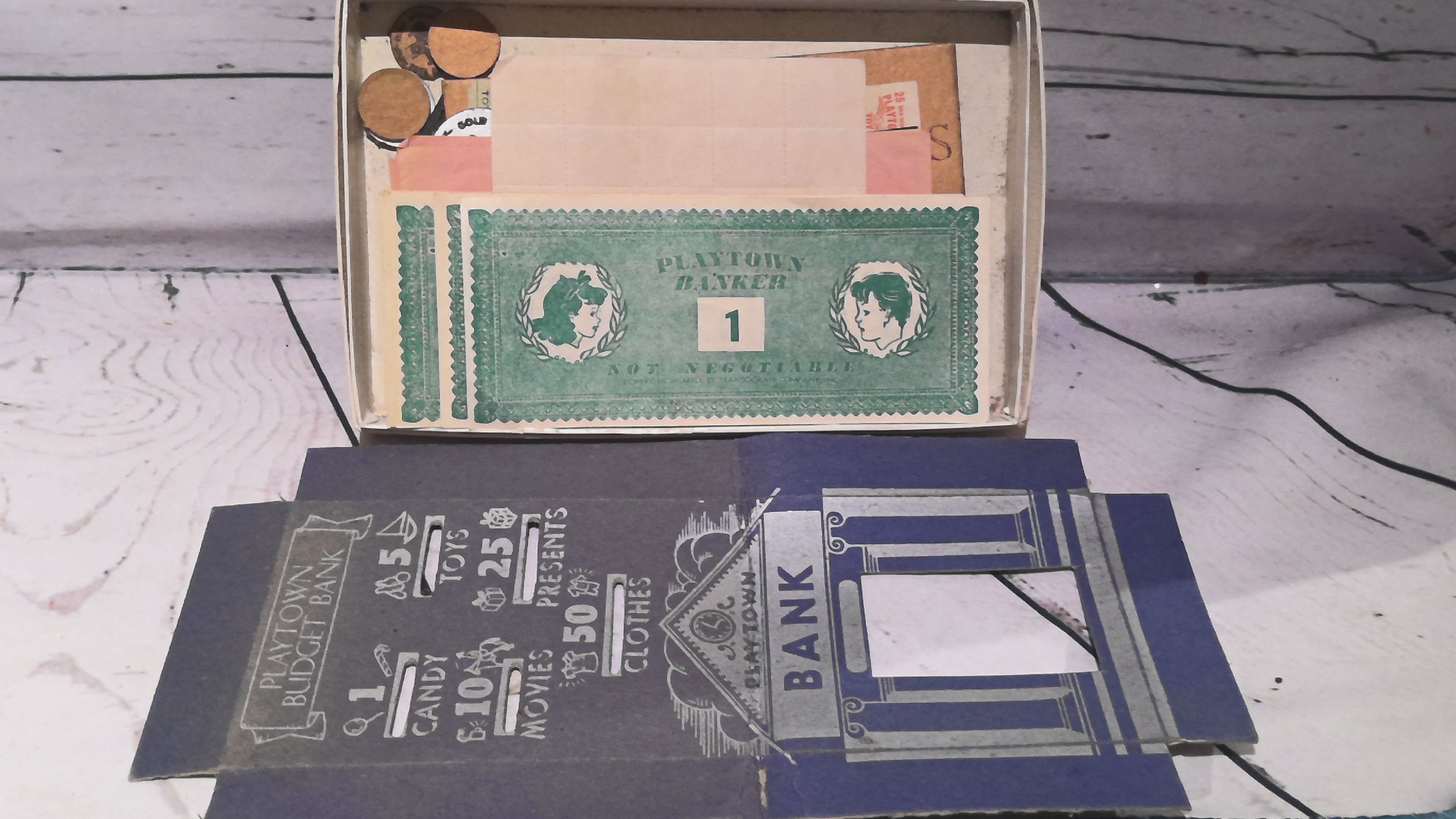 Vintage Playtown Bank Game