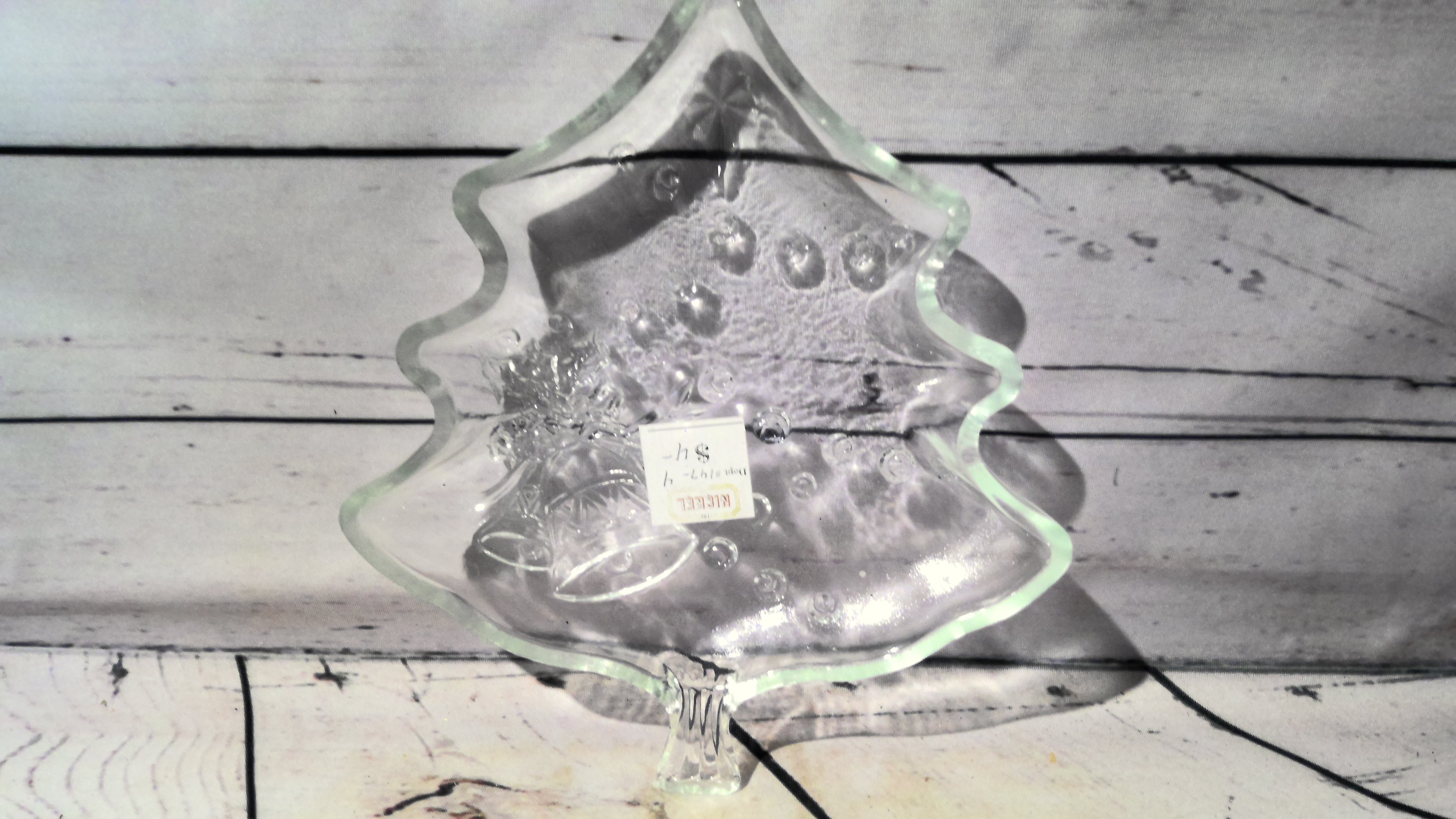 Xmas crystal glass plate