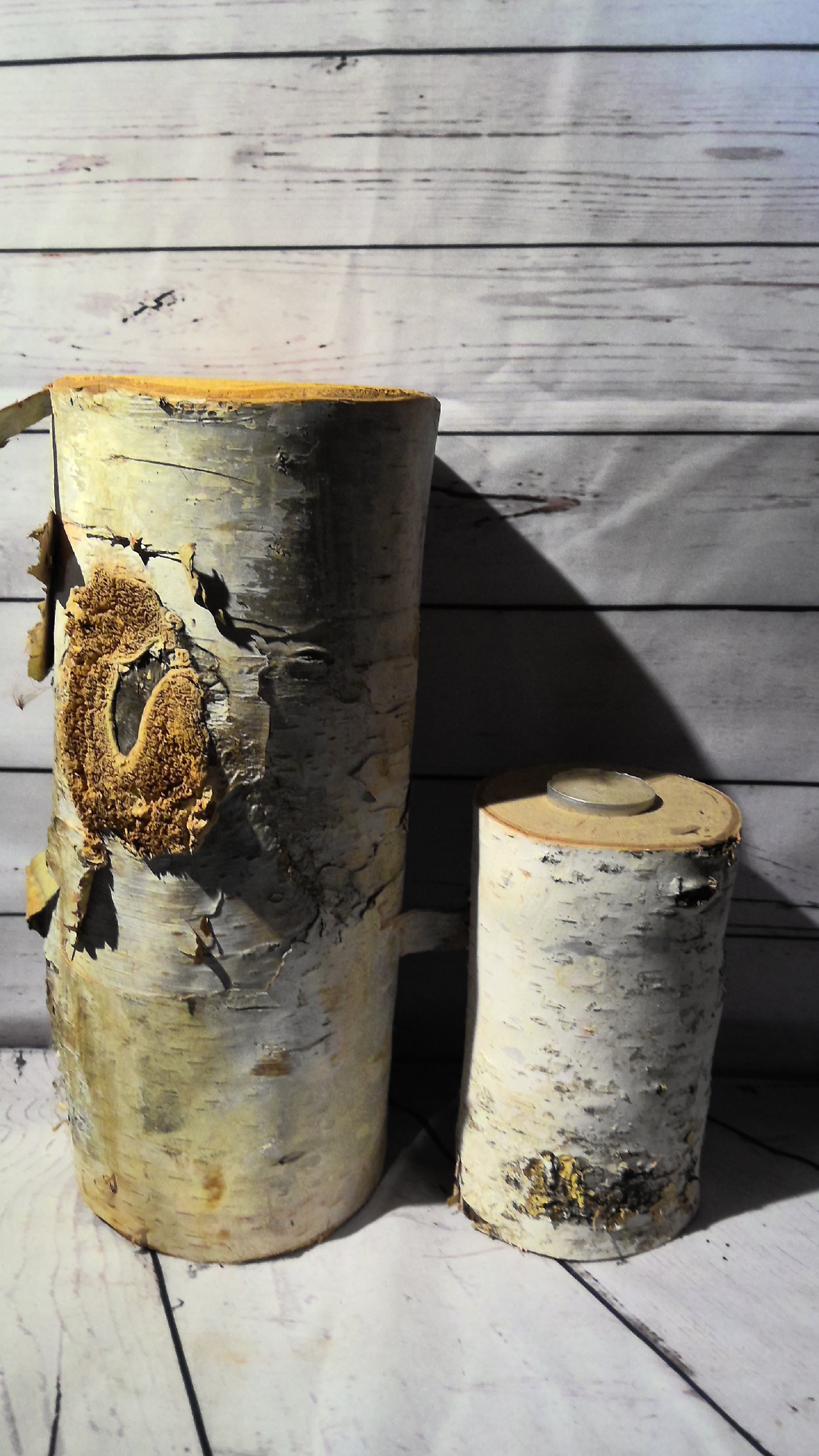 Birch Wood Candle Holders