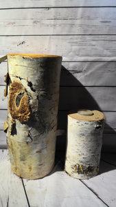 Birch Wood Candle Holders