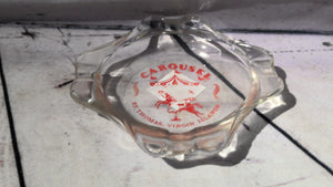 Metal plate and glass ashtray