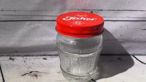 Fisher glass jar