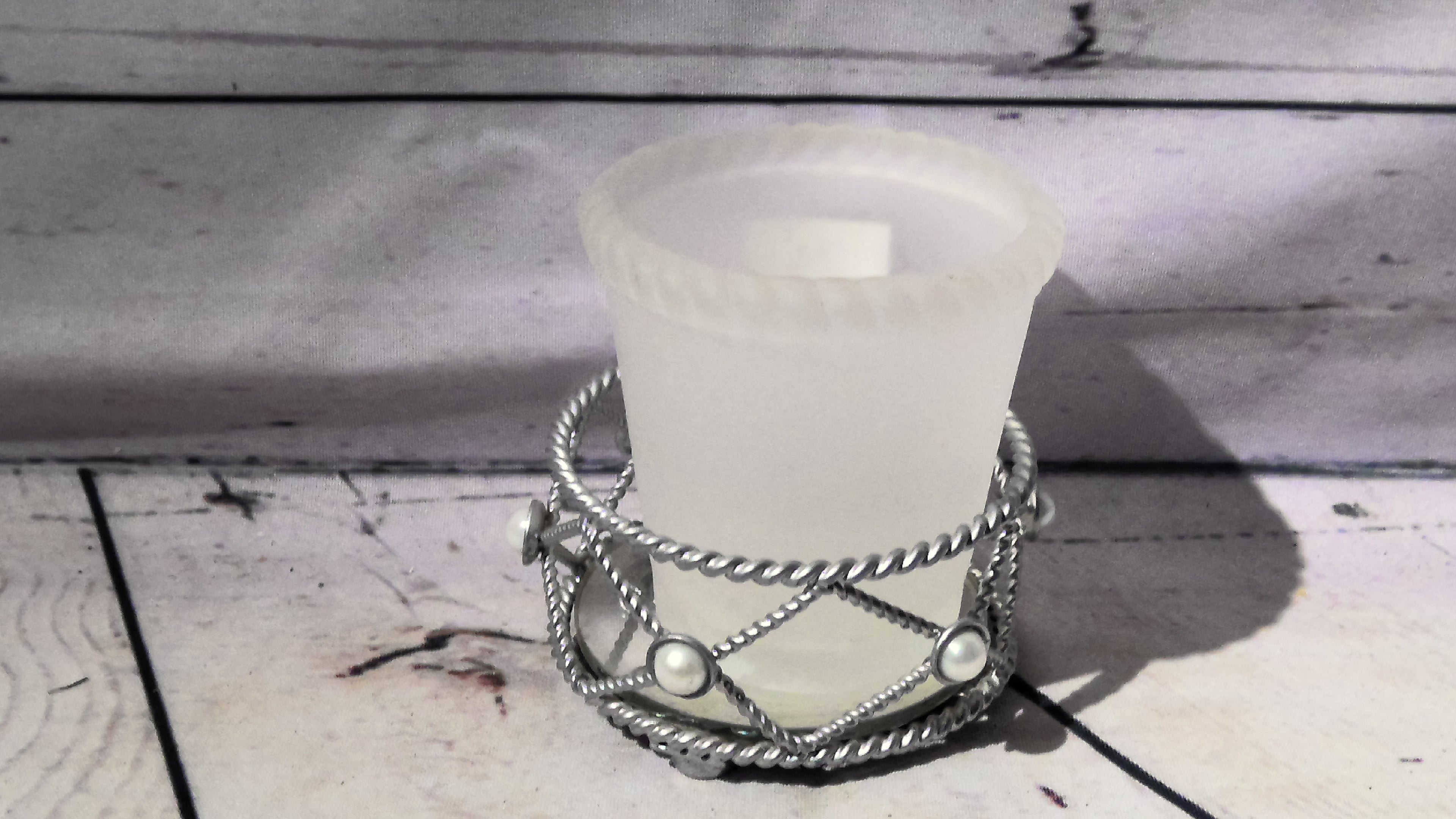 Glass jar with holder