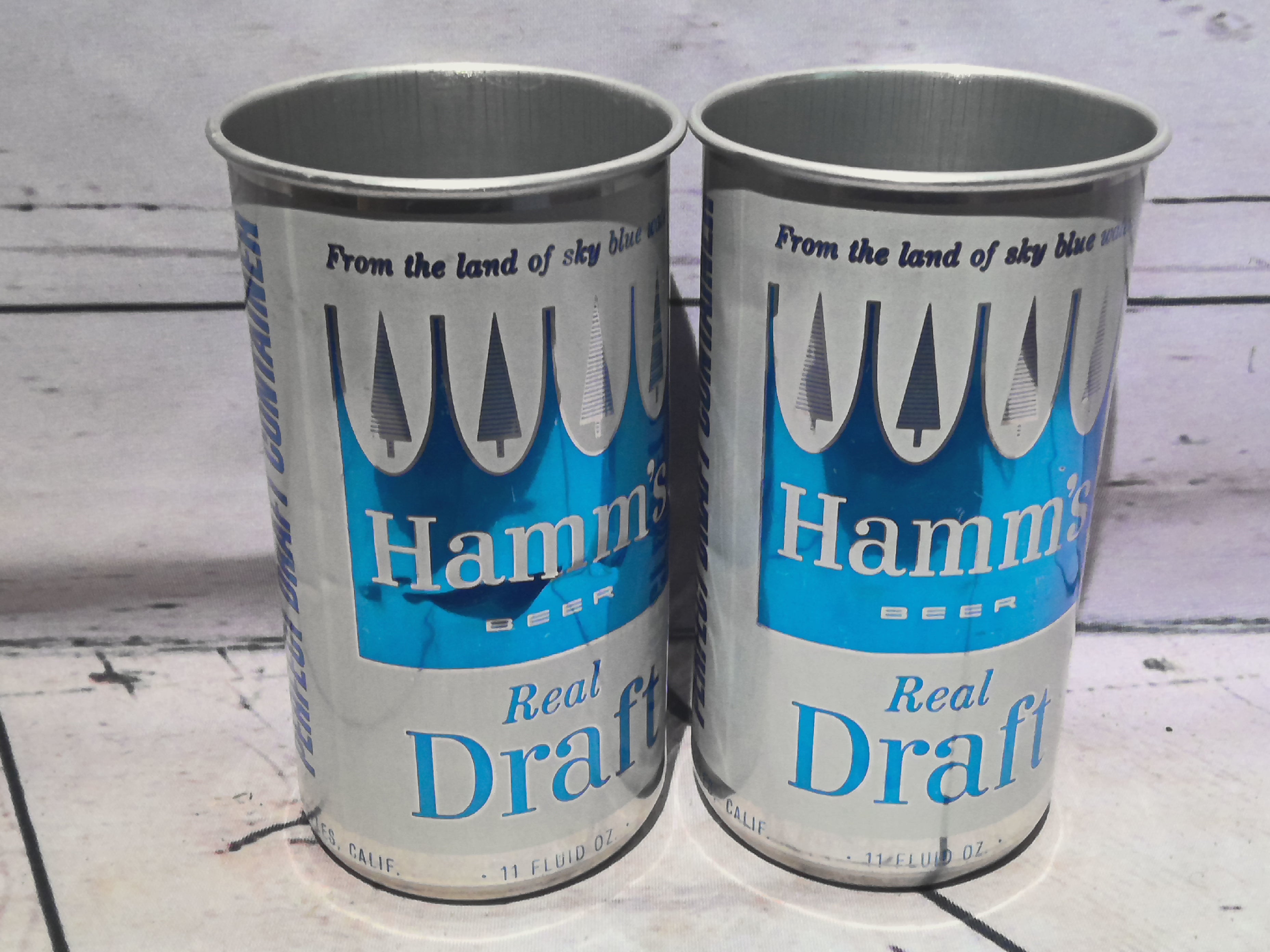 Hamms beer cans