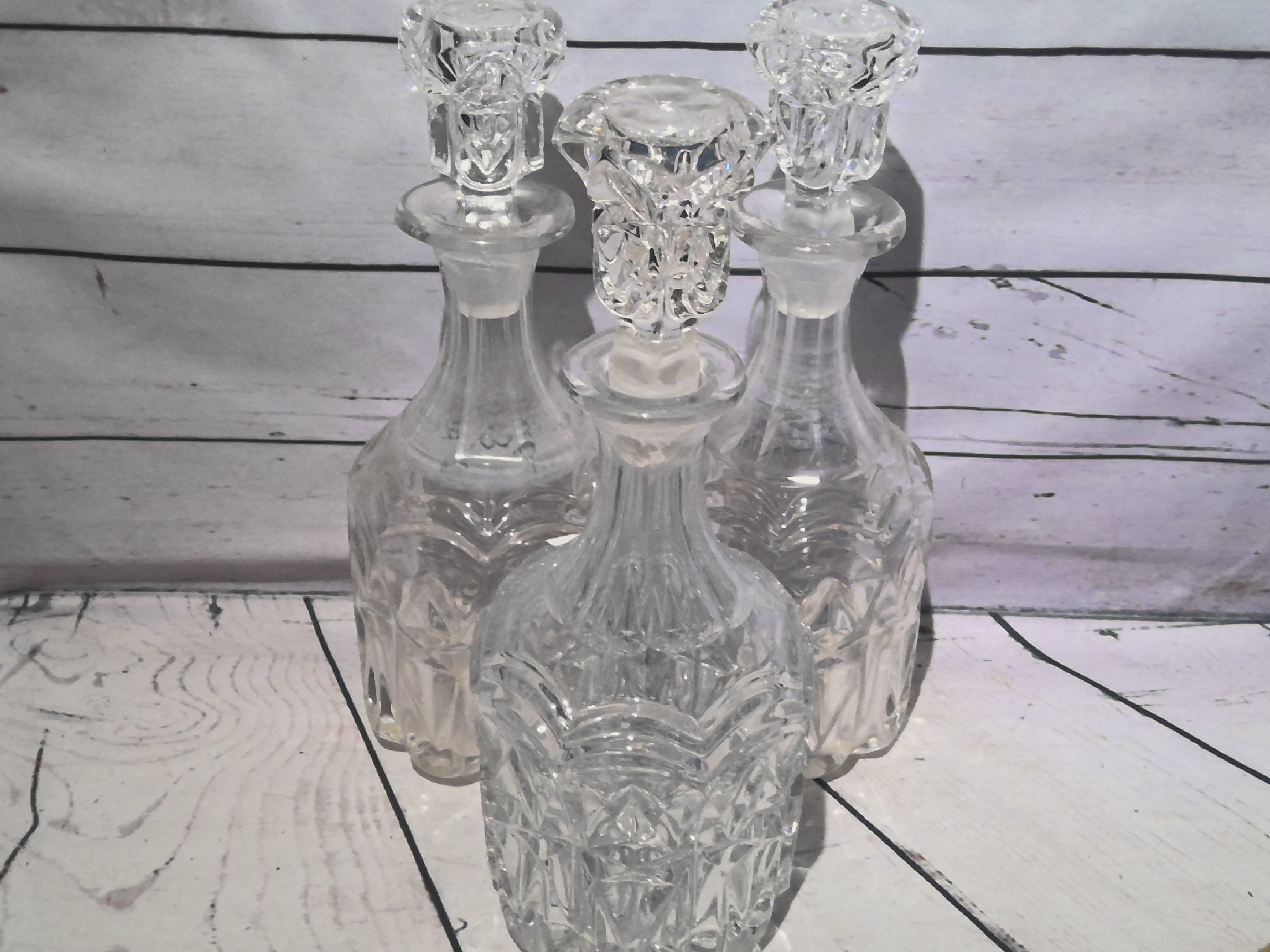 Crystal glass decanters