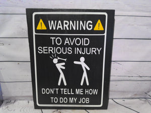 "warning" sign