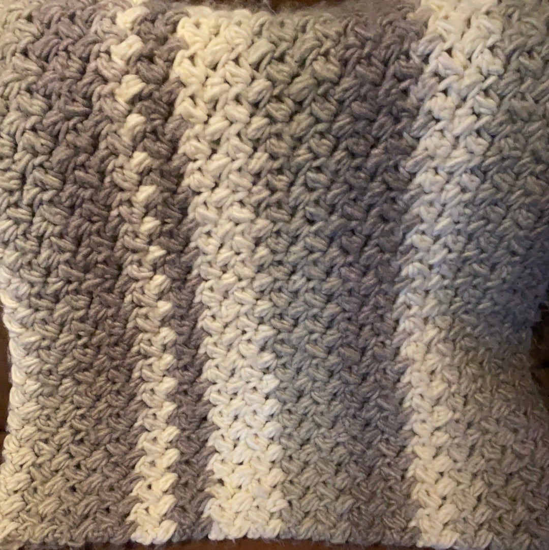 Handmade wool/polyester throw blanket