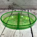 Green depression split dish