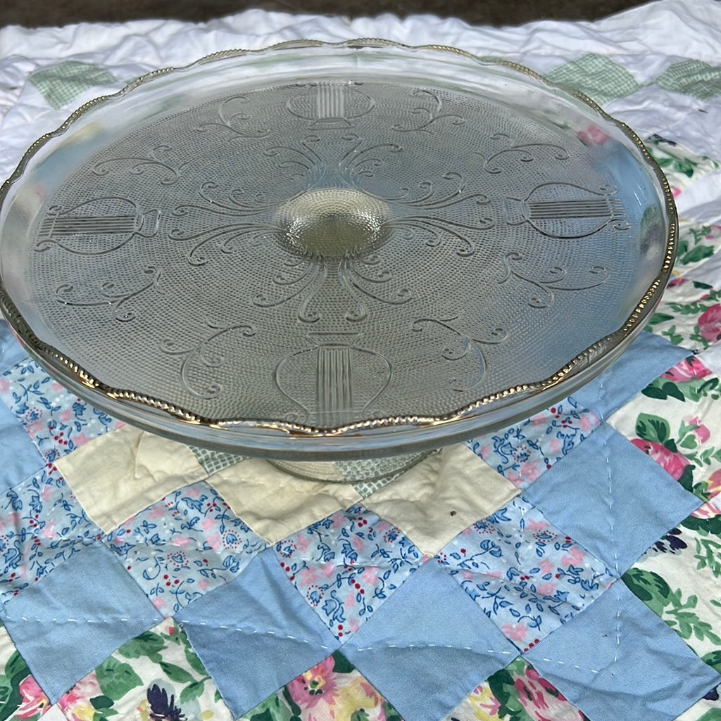 Medium size glass cake stool