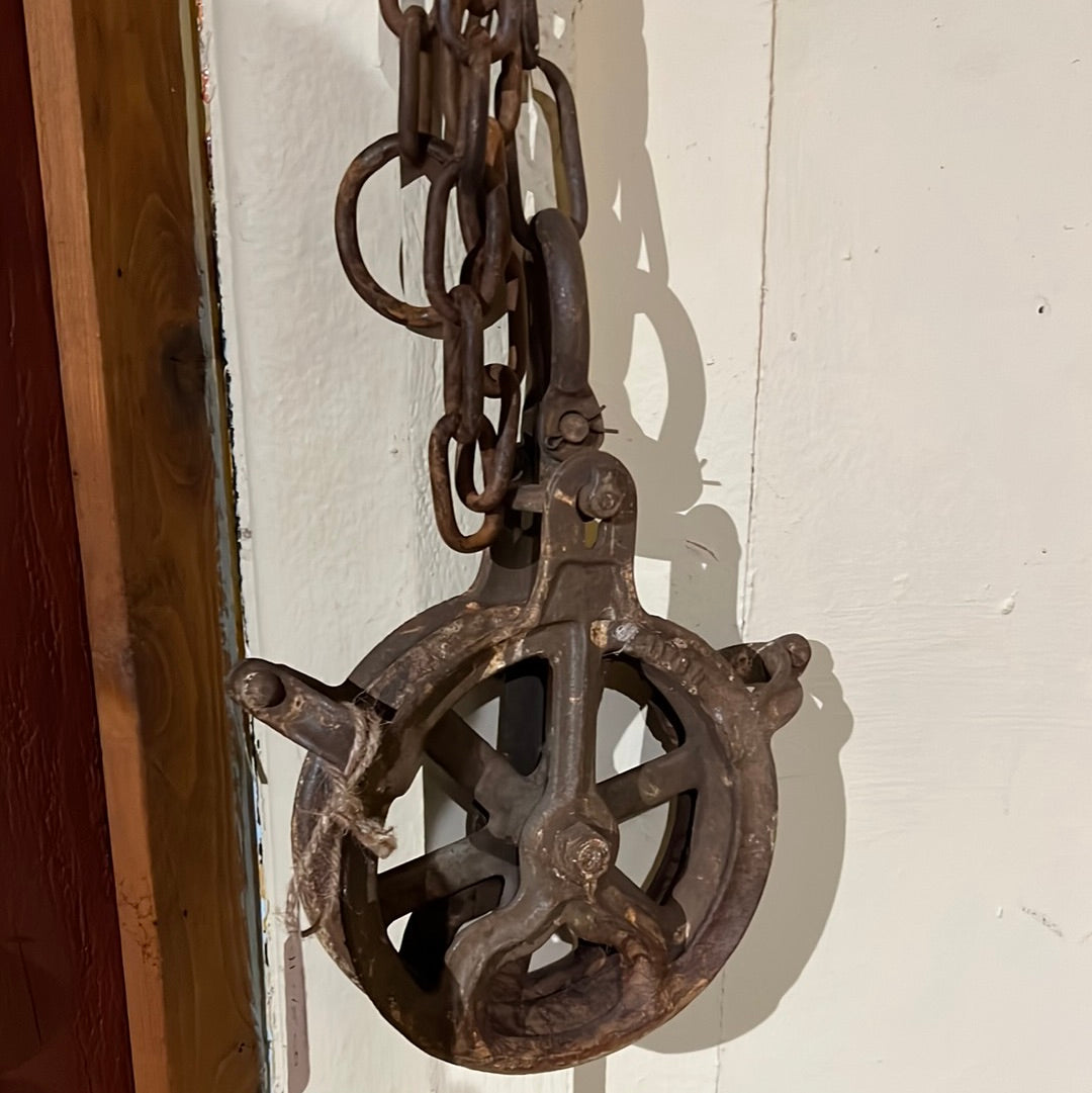 Large cast iron pulley