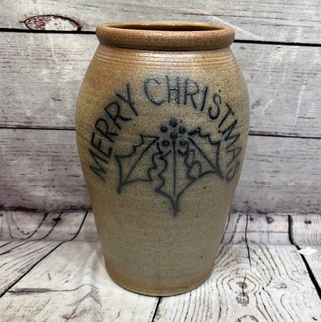 Merry Christmas Salt Glaze Vase