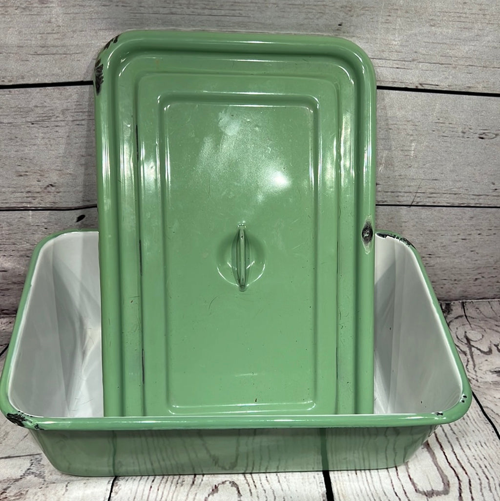 Green Enamel Baking Tin