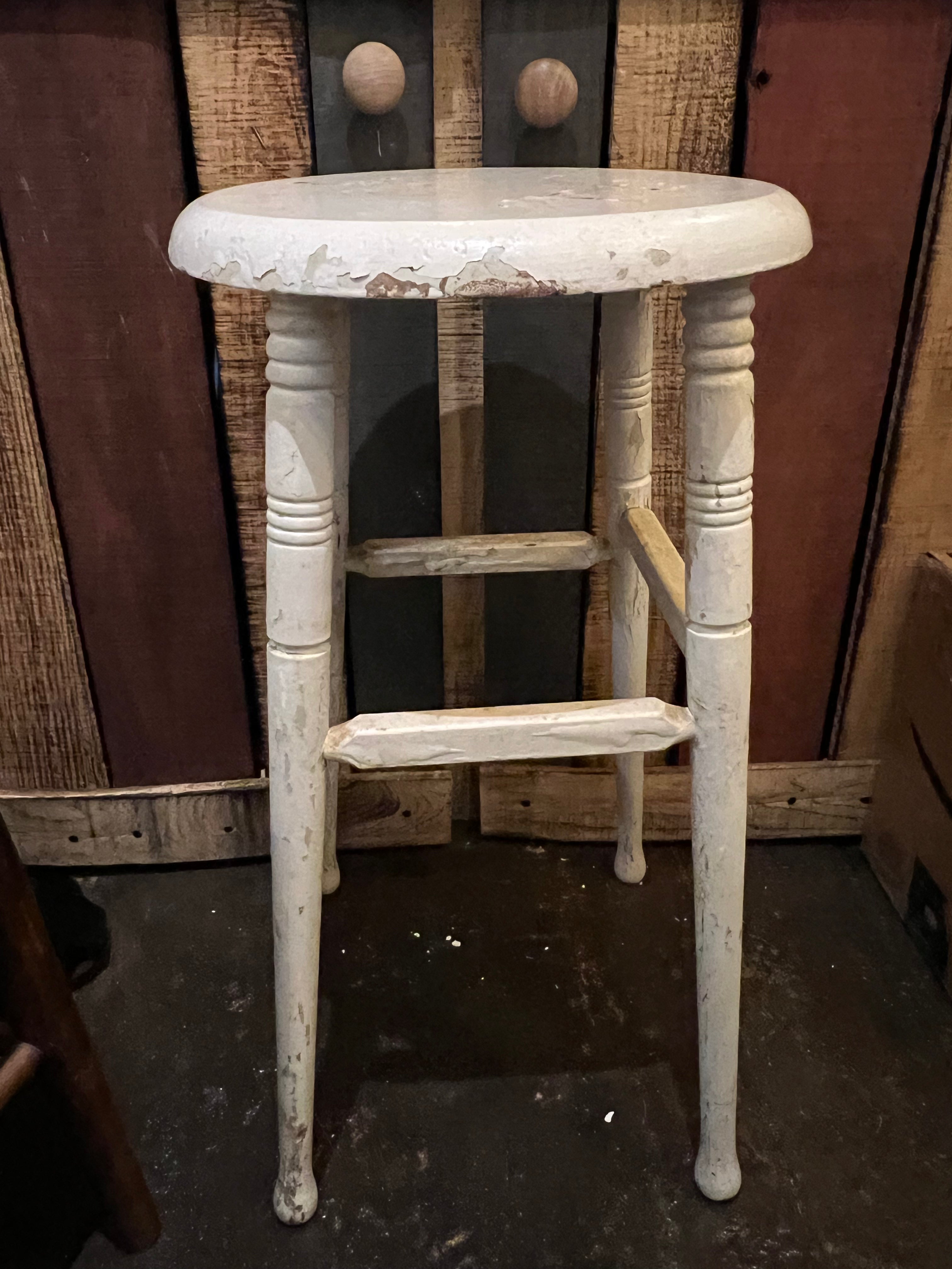 Vintage White Stool