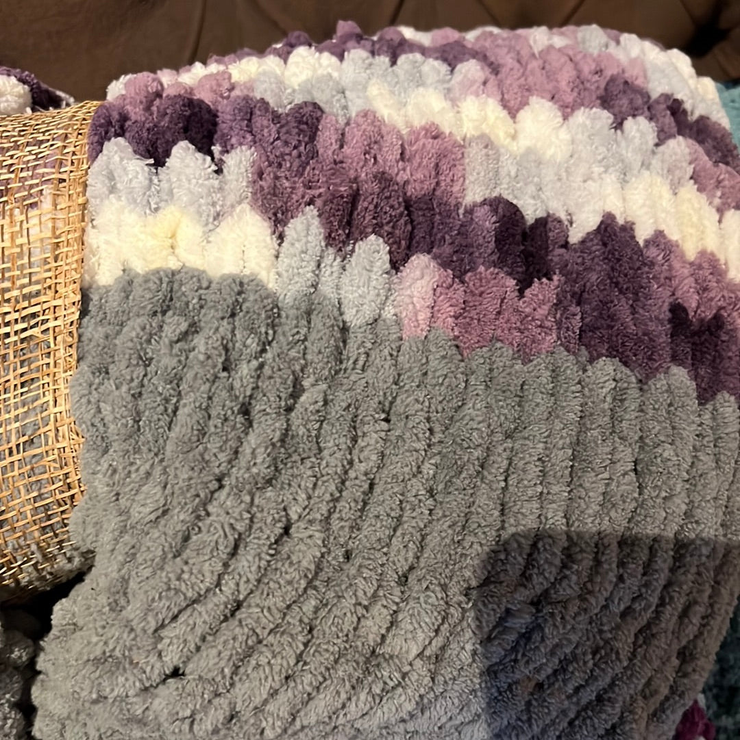 32" x 26" Hand Knitted Throw Blankets