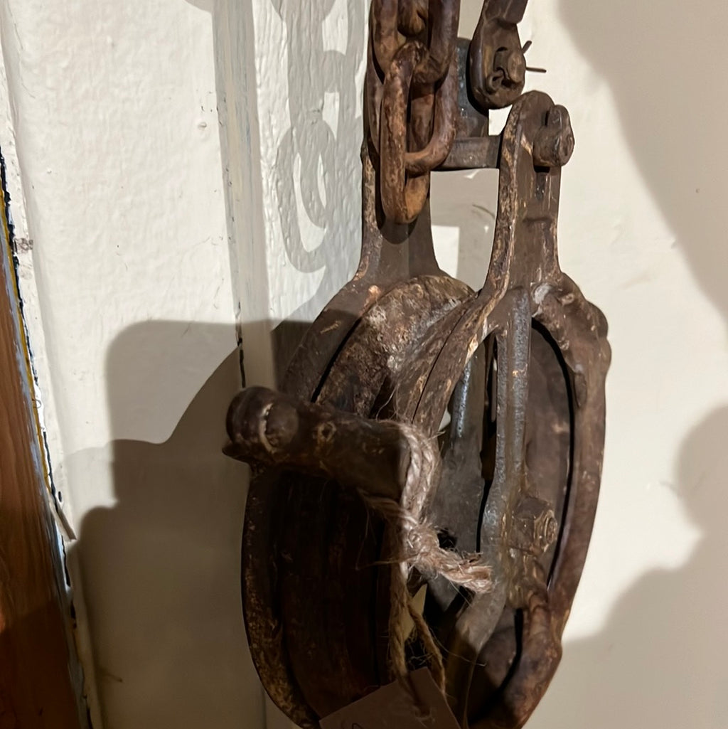 Large cast iron pulley