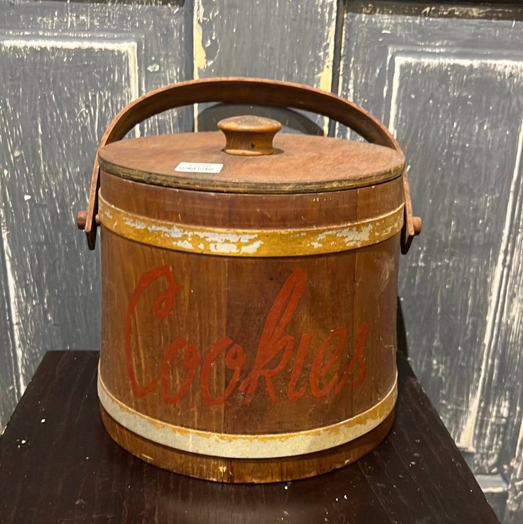 Vintage Wood Cookie Jar