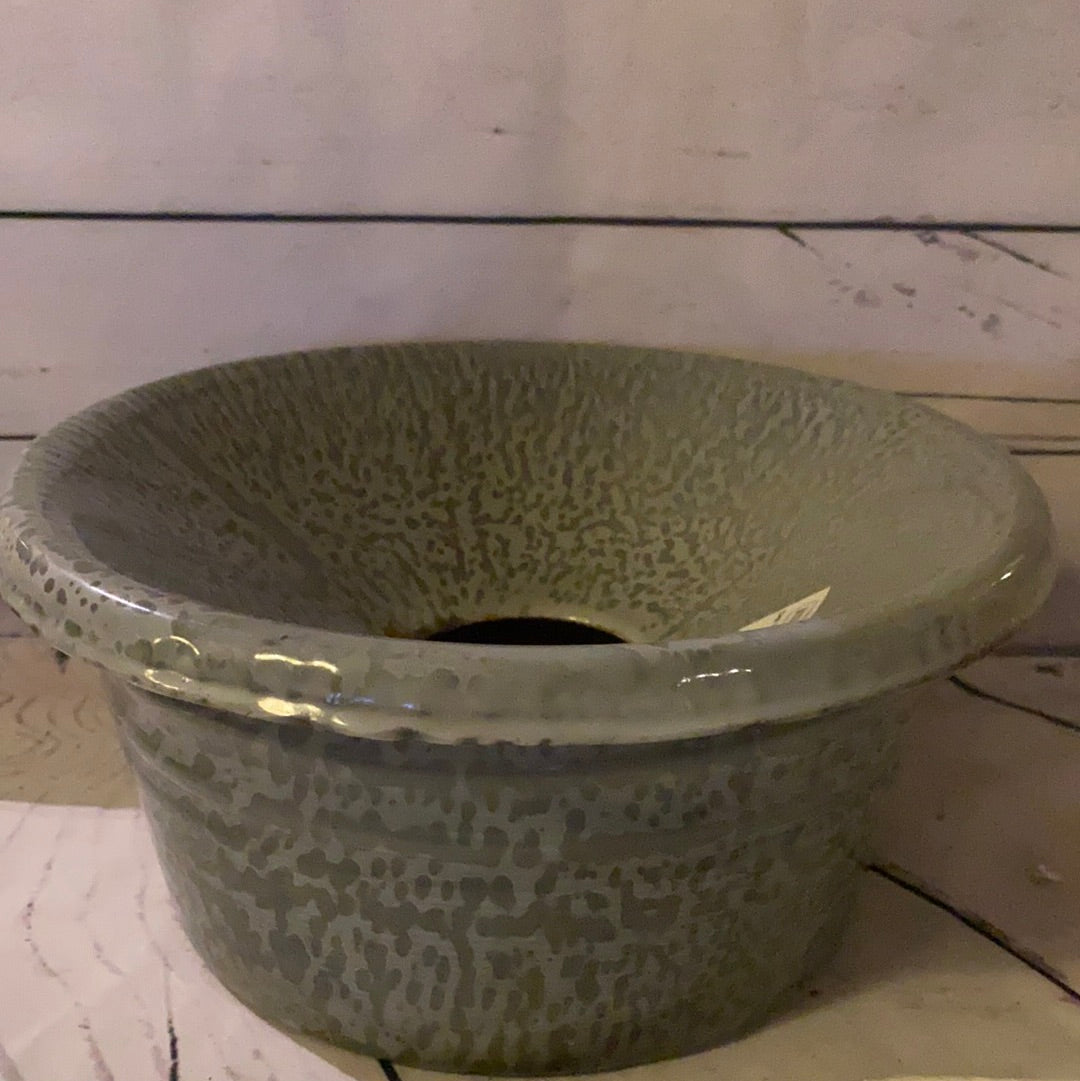 2pc Gray Enamel Spitoon