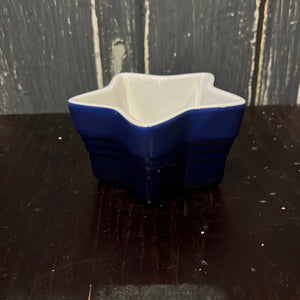 White LeCreuset Star Custard Dish