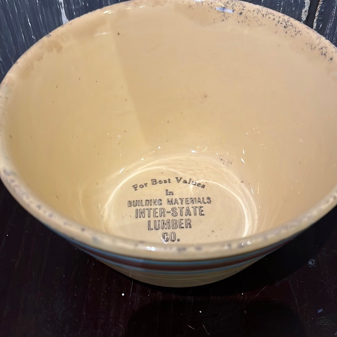 USA Pottery Bowl W/Advertising