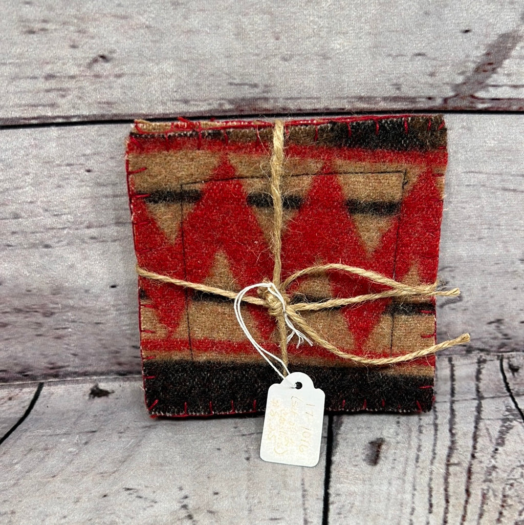 Set 2 knitted coasters