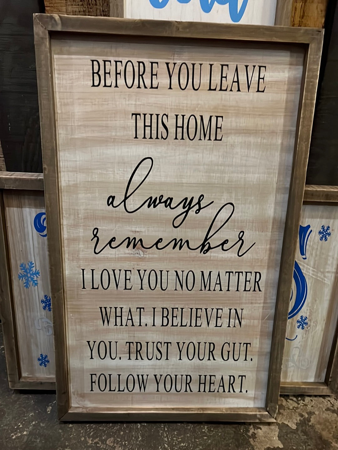 Before you leave sign