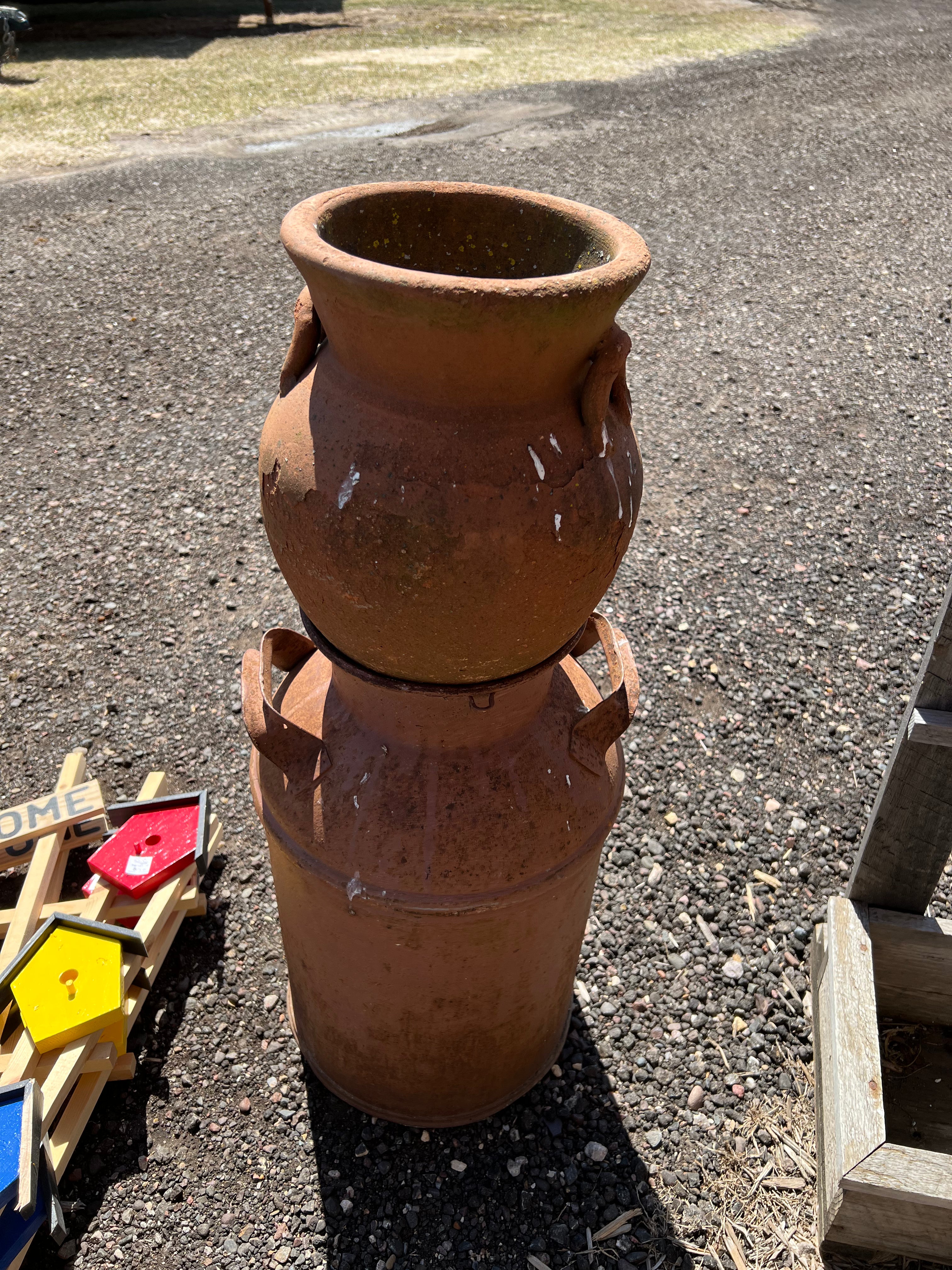 Milk can with pot