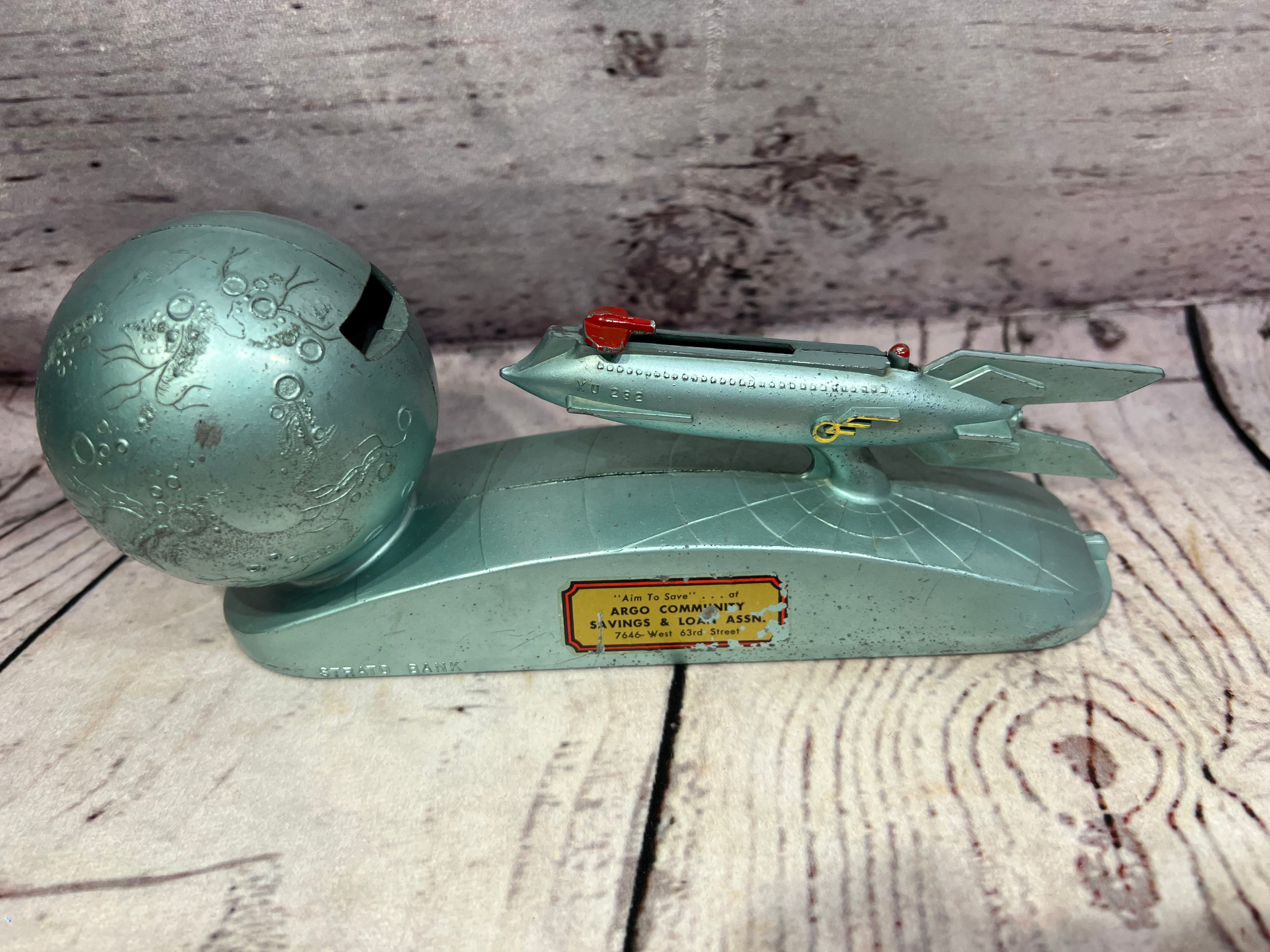 1950's Metal Rocket Bank