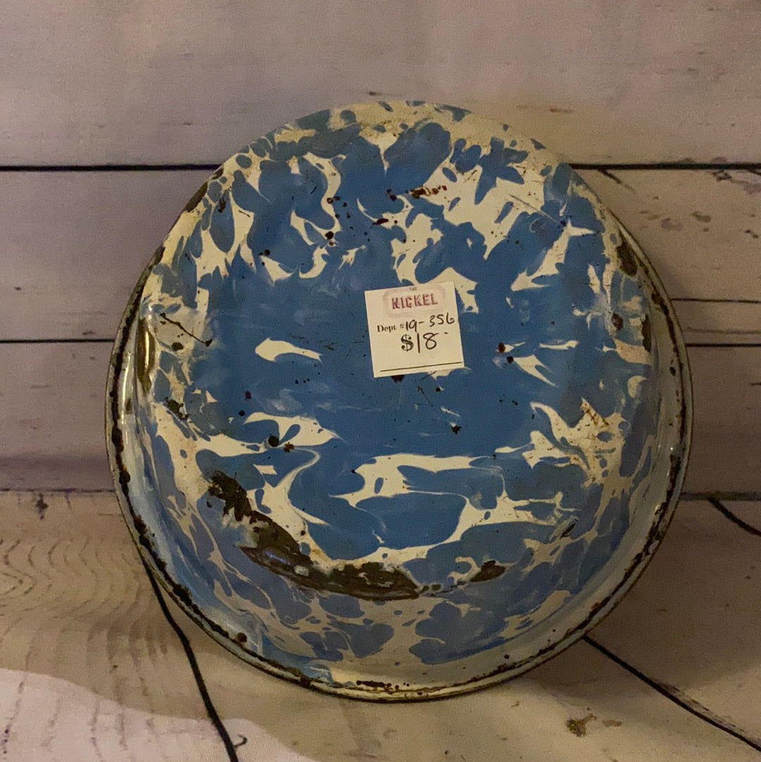 Marble Blue Enamel bowl