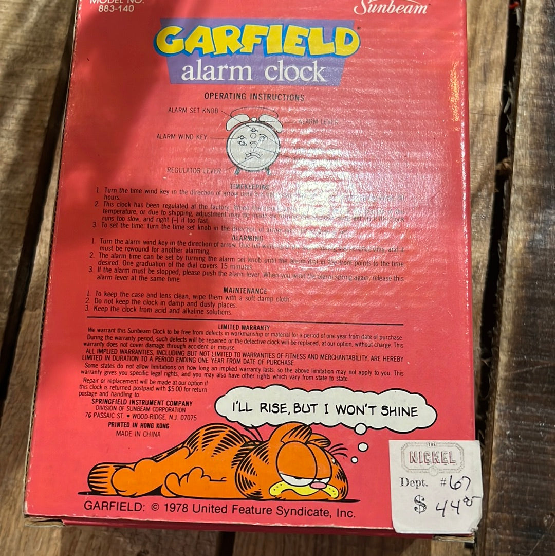 Garfield alarm clock