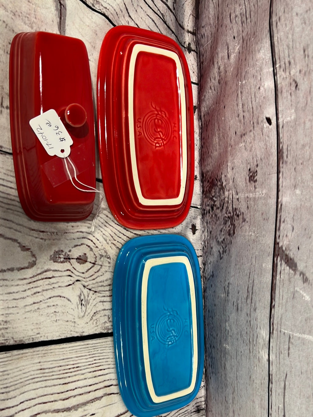 Fiesta ware butter dishes