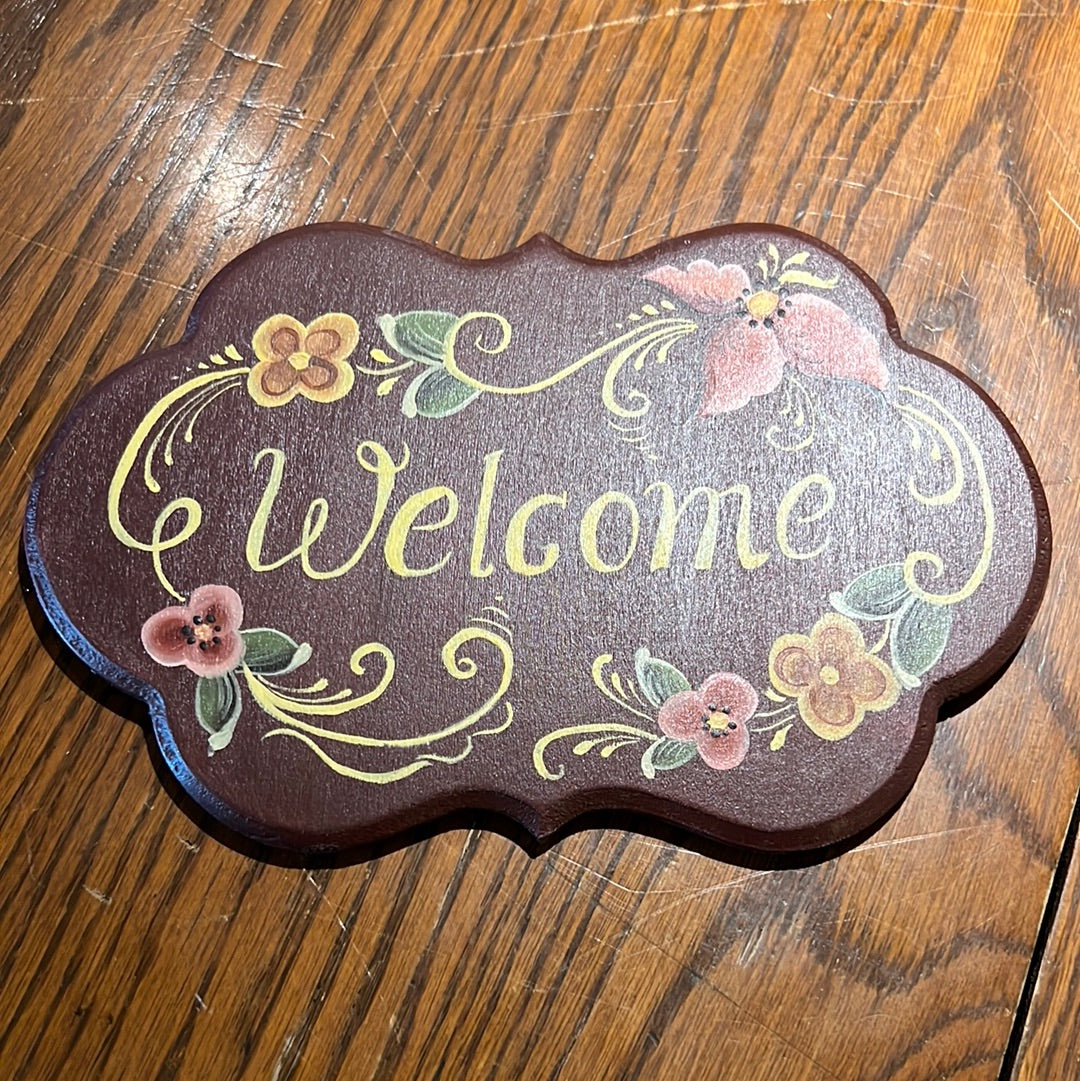 Rosemaling Welcome sign