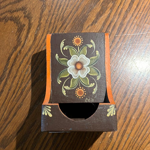 Handmade Rosemaling match holder