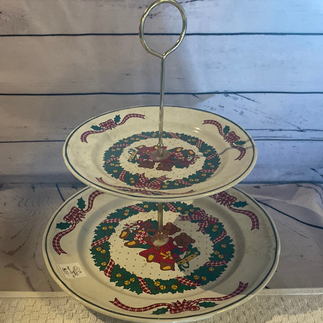 Two tier Christmas platter