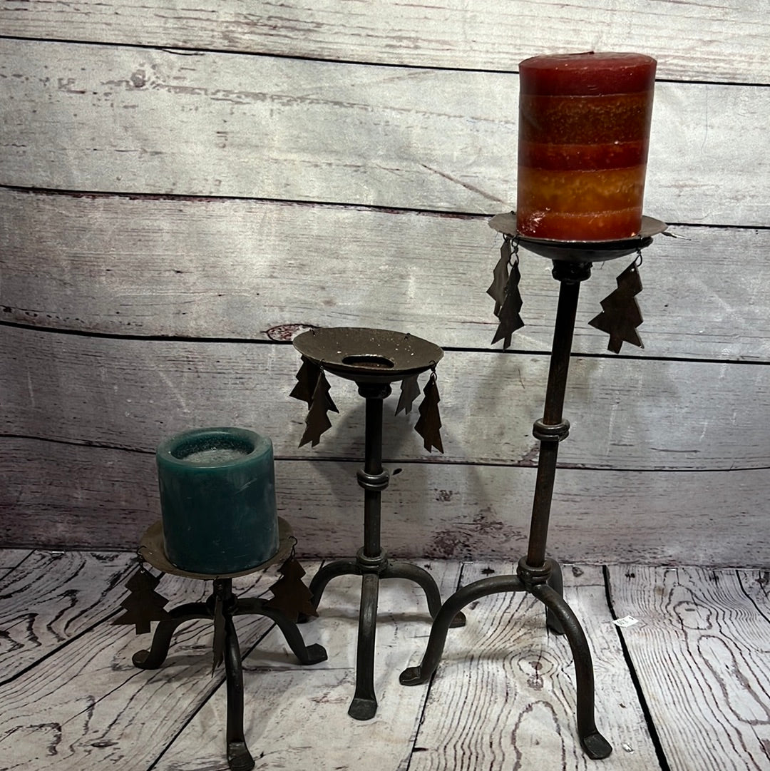 Set of three candle holders