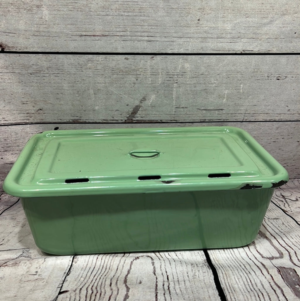 Green Enamel Baking Tin