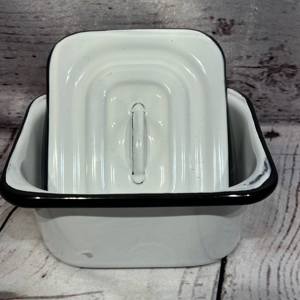 Enamel white tin