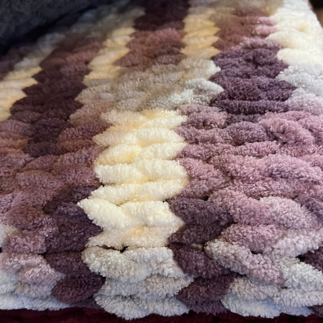 32" x 26" Hand Knitted Throw Blankets
