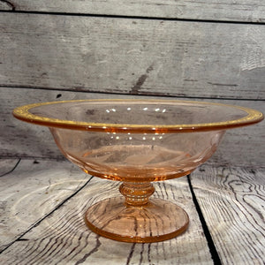 Pink Depression pedestal bowl