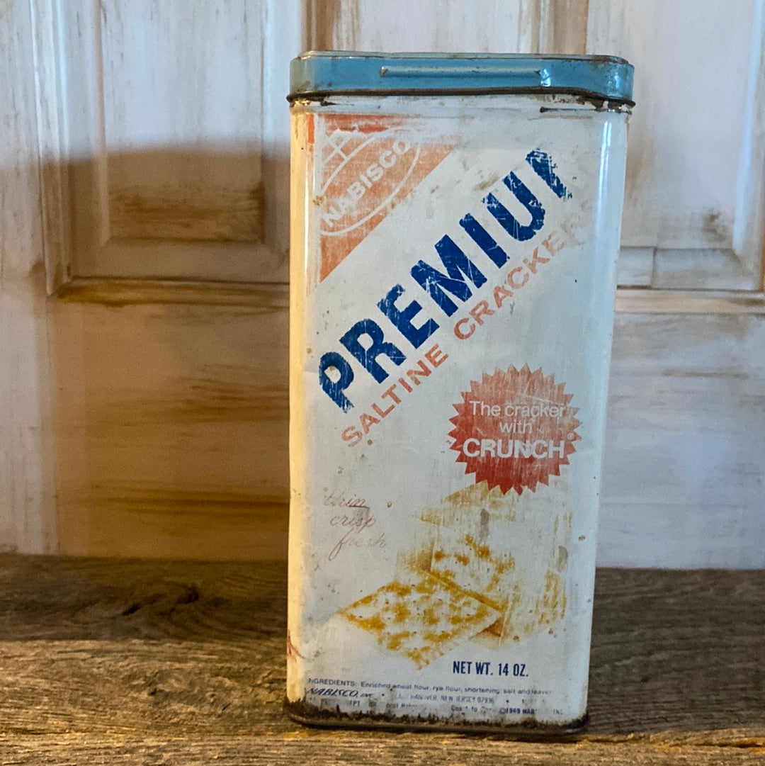 Tin Saltine Cracker Can