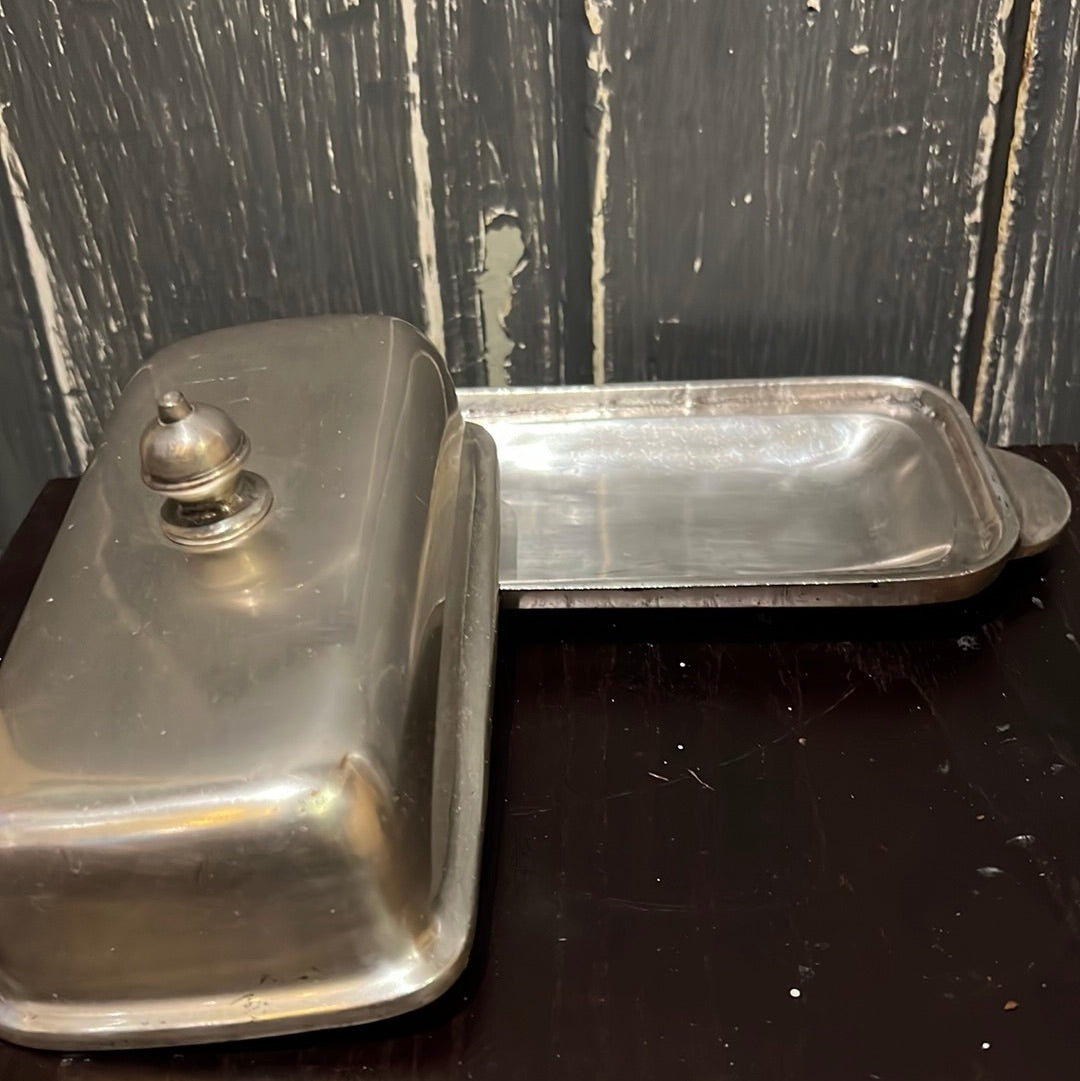 Pewter Covered Butter Dish
