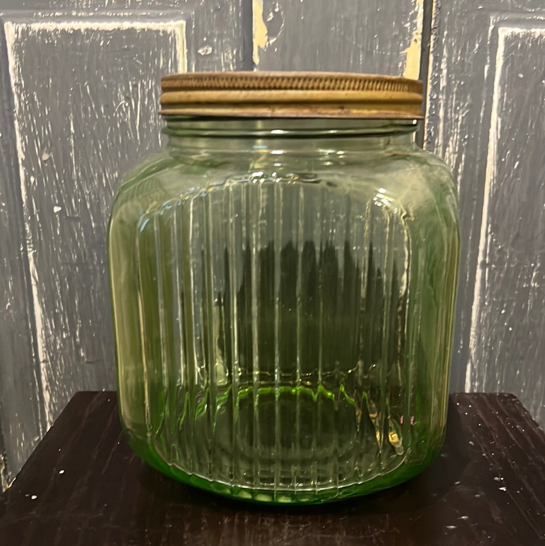 Uranium Glass Coffee Jar