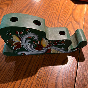 Rosemaling candle holder